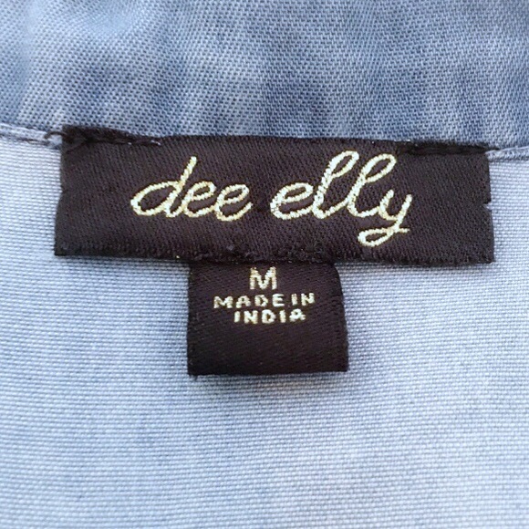 AKIRA Open Front Oversized Denim Collared Top - Picture 6 of 6